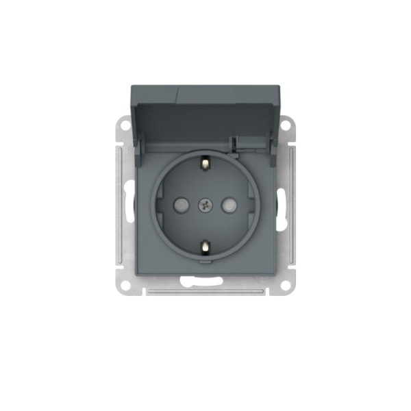 Розетка AtlasDesign 16А IP20 с заземл. защ. шторки с крышкой быстрозажим. клем. механизм грифель SE ATN000746S