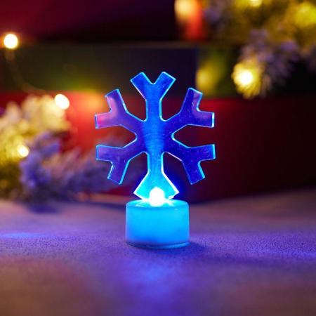 Фигура светодиодная на подставке Снежинка, RGB