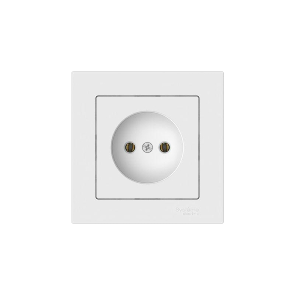 Розетка AtlasDesign 16А без заземл. быстрозажим. клем. в сборе бел. SE ATN000140S