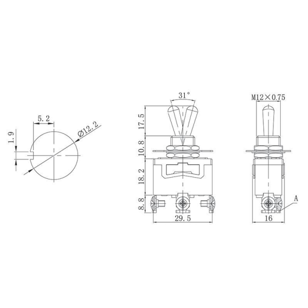 Тумблер 250В 10А (3с) ON-(ON) 1п (KN-112) Rexant 36-4150