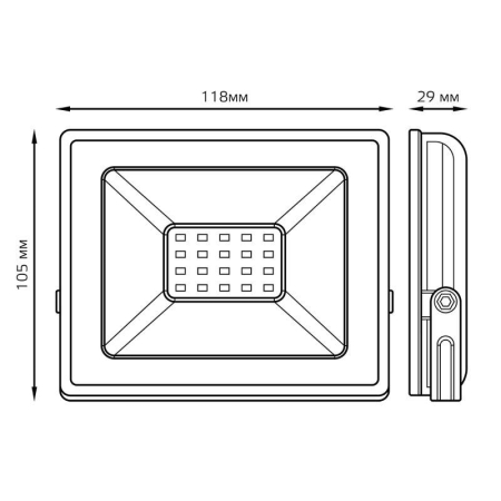 Прожектор светодиодный Elementary 20Вт 6500К IP65 1750лм 200-240В ДО черн. GAUSS 613100320