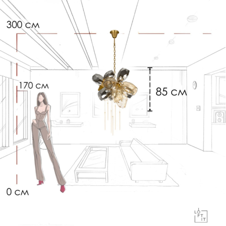 Подвесная люстра LOFT IT 10401/800S