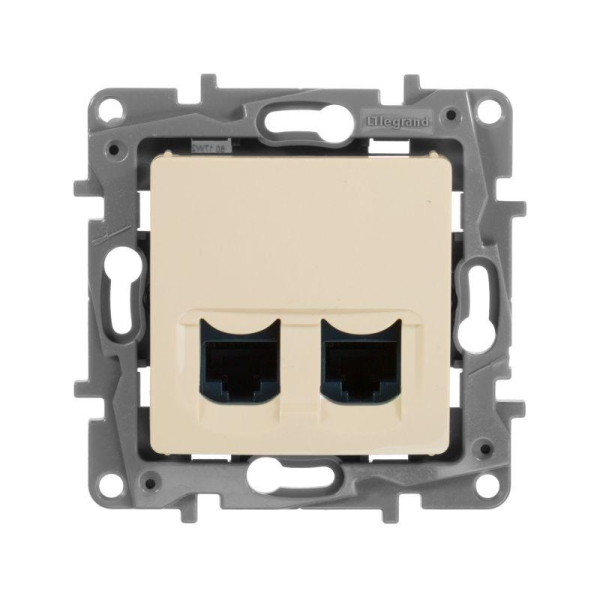 Розетка компьютерная 2-м СП Etika RJ45 кат.6 UTP механизм сл. кость IEK 672354