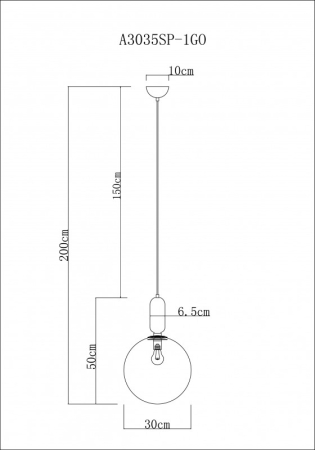 Подвесной светильник ARTE Lamp A3035SP-1GO