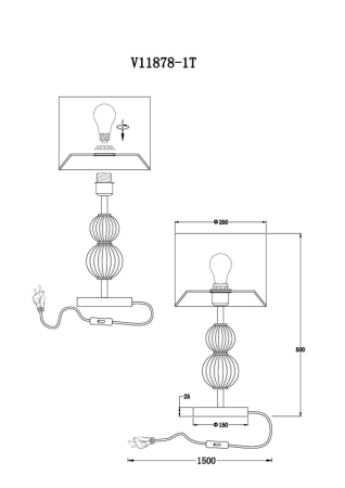 Настольная лампа Moderli V11878-1T