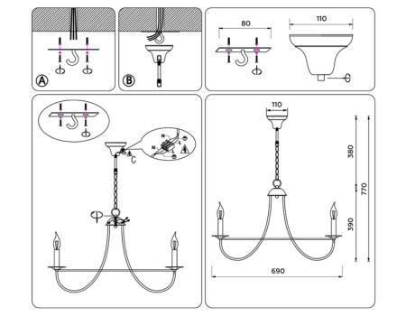 Подвесная люстра Ambrella Light TR9616