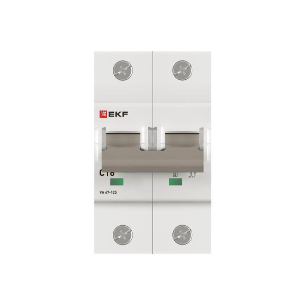 Выключатель автоматический 2п C 16А 15кА ВА 47-125 PROxima EKF mcb47125-2-16C