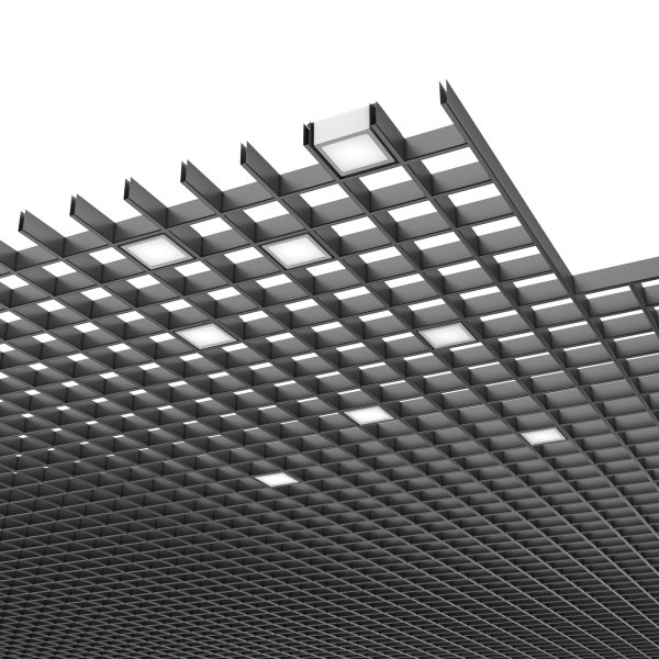Комплект светильников Geniled Griliato Tetris x6 для ячейки 100x100 60Вт 5000К Опал Черный