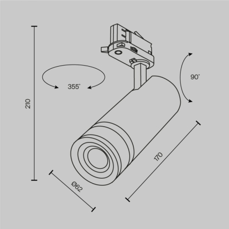 Светильник на шине Maytoni Technical TR198-3-20W4K-Z-W