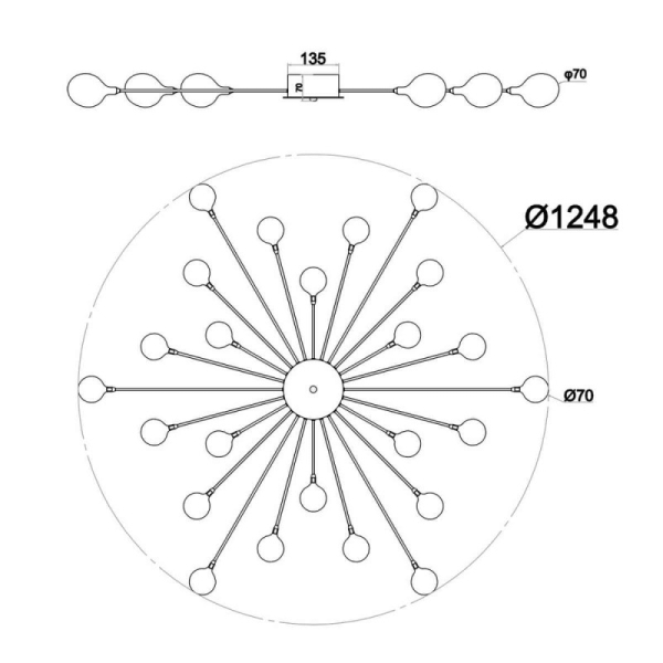 Накладная люстра Escada 2109/16 Chrome