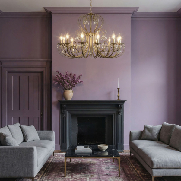 Подвесная люстра Eurosvet 3305/12 латунь/прозрачный хрусталь