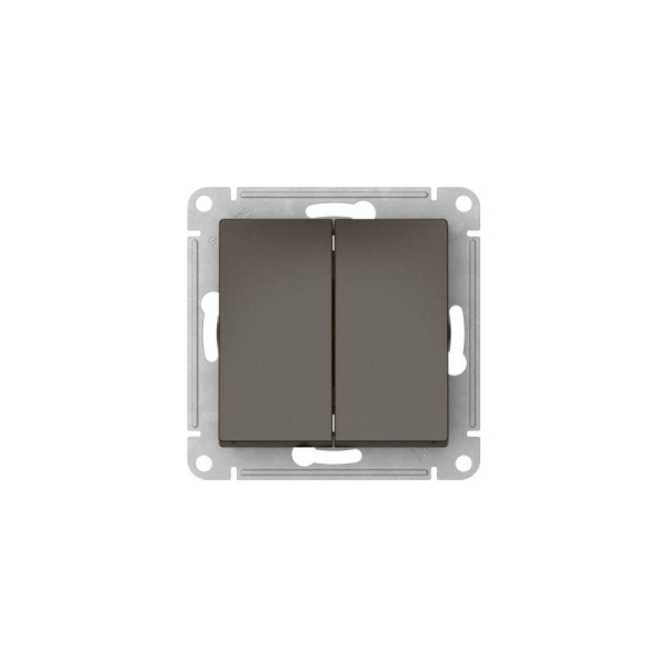 Переключатель 2-кл. AtlasDesign (сх. 6/2) 10AX быстрозажим. клем. механизм мокко SE ATN000665S