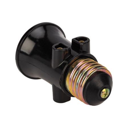 Патрон-розетка карболитовый Е27 черный, с этикеткой REXANT