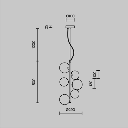 Подвесная люстра Maytoni MOD545PL-06B