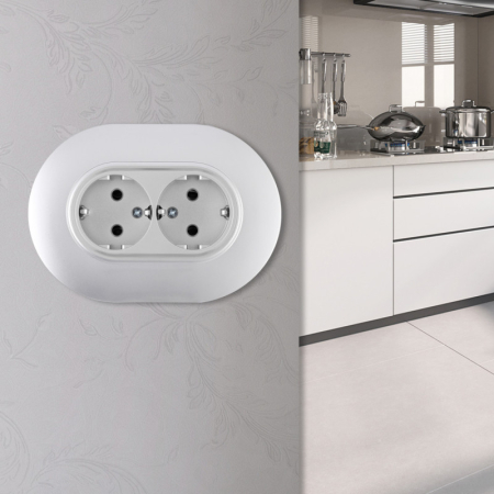 Розетка Arte Milano SET08-double-40-2 silver
