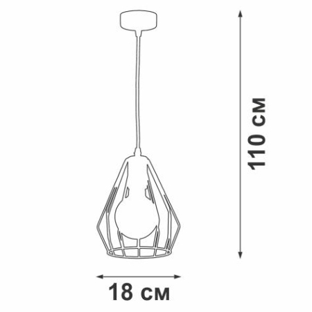 Подвес 1хE27 макс. 60Втт Vitaluce V4383-1/1S
