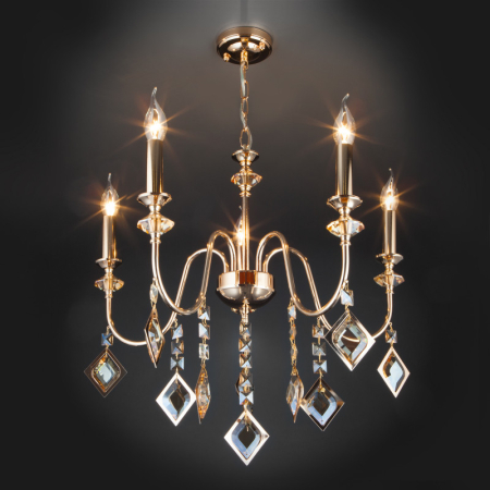 Подвесная люстра Eurosvet 10120/5 золото/тонированный хрусталь Strotskis Sma