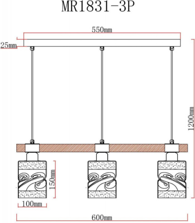 Подвесная люстра MyFar MR1831-3P