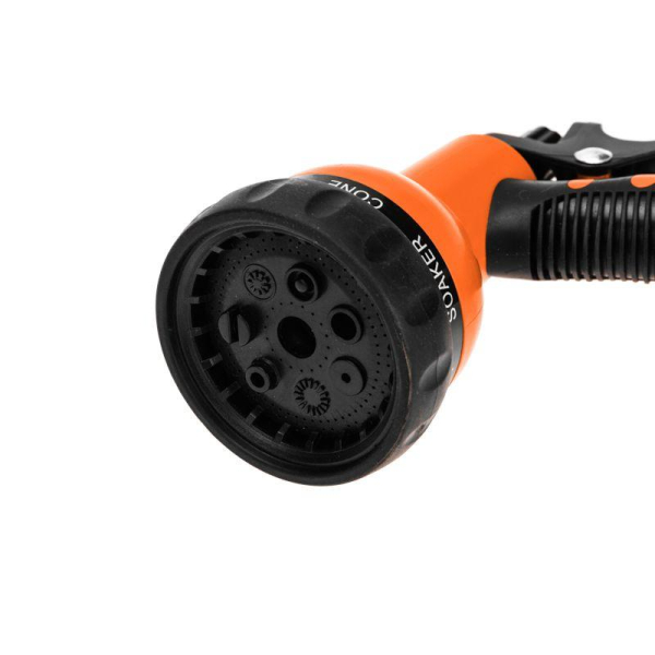 Шланг спиральный, 15м х 8мм, пистолет-распылитель, 2 коннектора, адаптер ЧЕТЫРЕ СЕЗОНА