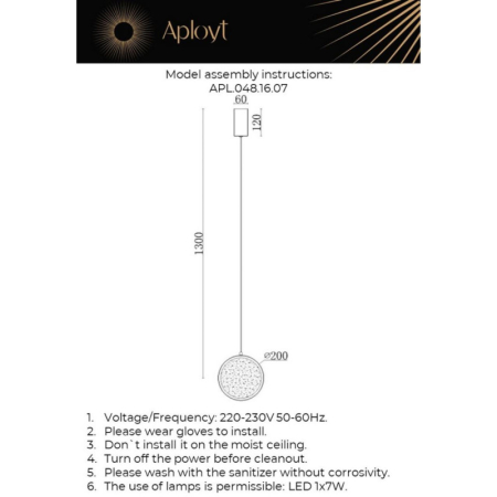 Подвесной светильник APLOYT APL.048.16.07