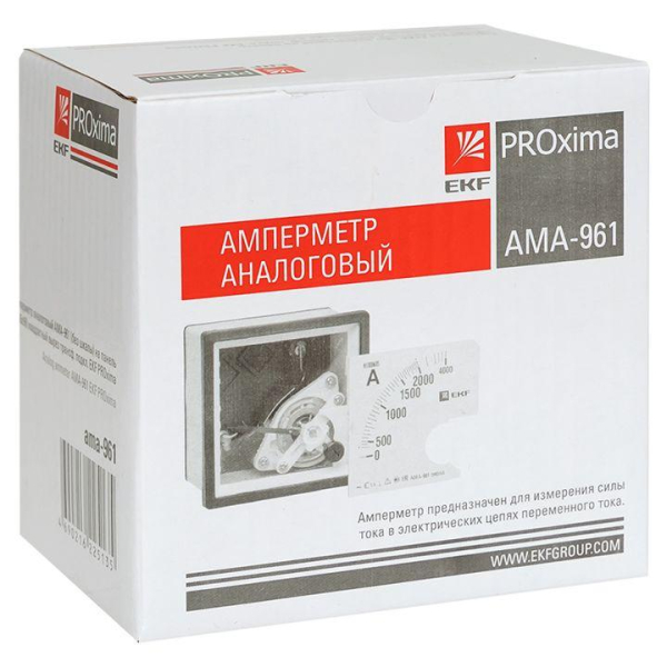 Амперметр аналоговый AM-A961 на панель 96х96 квадрат. вырез трансф. подкл. без шкалы PROxima EKF am-a961/ama-961