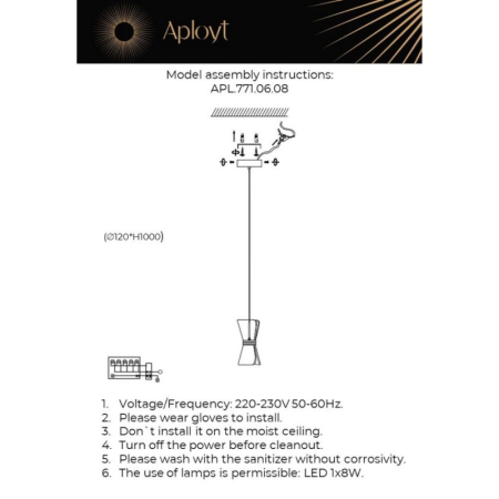 Подвесной светильник APLOYT APL.771.06.08