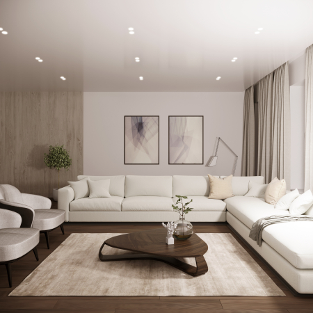 QUASAR 55 DUO FLAT Встраиваемый потолочный гипсовый светильник