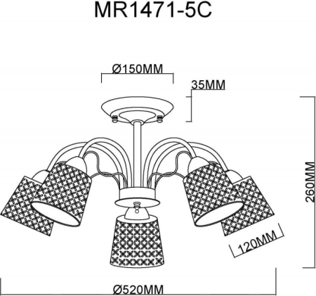 Люстра на штанге MyFar MR1471-5C