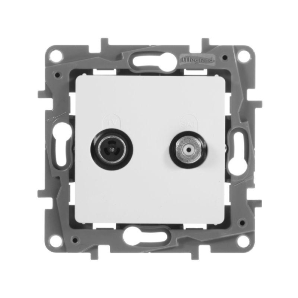 Розетка телевизионная TV/SAT СП Etika двухкабельная механизм бел. IEK 672257