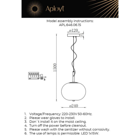 Подвесной светильник APLOYT APL.646.06.15