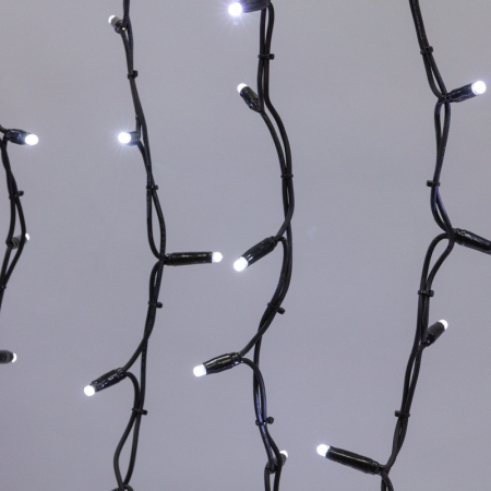 Гирлянда светодиодная Занавес 2х3м 760 LED БЕЛЫЙ черный КАУЧУК IP67 постоянное свечение 230В блок в комплекте NEON-NIGHT