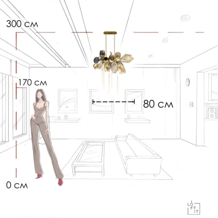 Подвесная люстра LOFT IT 10401/800L