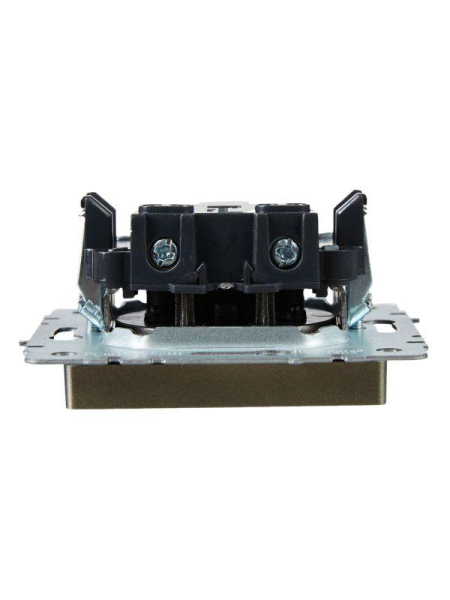 Розетка СП BRITE РСш10-2-БрШ 10А без заземл. защ. шторки механизм шампань IEK BR-R13-10-K37