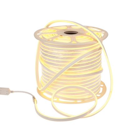 Гибкий неон 8х16мм двухсторонний 120 LED/м ЖЕЛТЫЙ 230В бухта 100м (с комплектом подключения) NEON-NIGHT