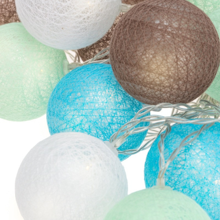 Тайские фонарики Северное сияние 3,5 м, прозрачный ПВХ, 20 LED, теплый белый