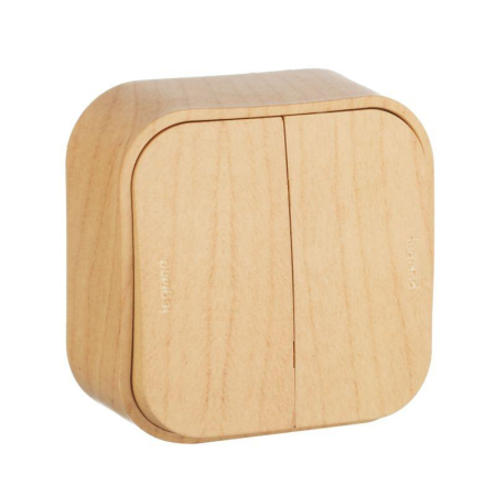 Выключатель 2-кл. ОП Quteo 10А IP20 10AX дерево IEK 782262