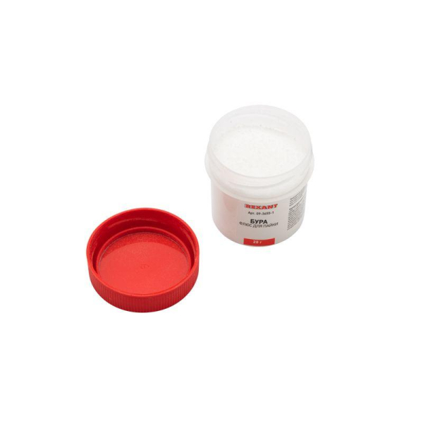 Флюс для пайки, БУРА, 20г, банка, блистер REXANT