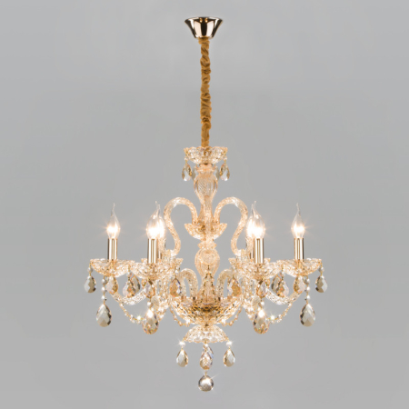 Подвесная люстра Eurosvet 10097/6 золото/тонированный хрусталь Strotskis