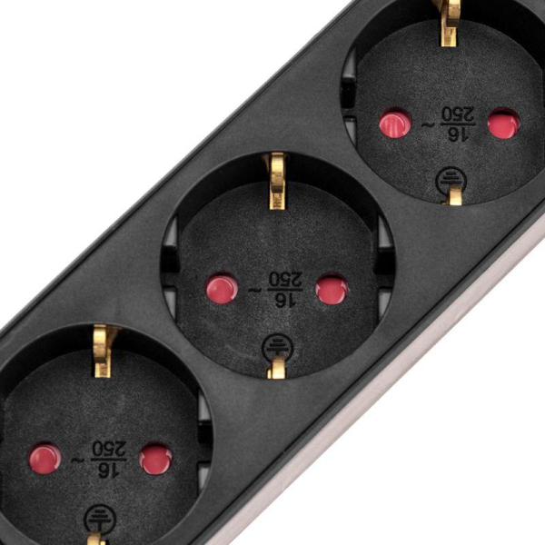 Удлинитель STANDARD 5 гнезд, 3м, 3х1,0мм², с/з, с выключателем, 2 USB, черный REXANT