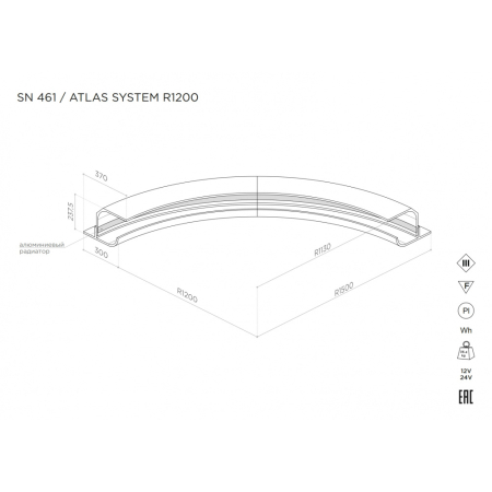 ATLAS SYSTEM R1200 Элемент купольной системы освещения ATLAS SYSTEM L1000 