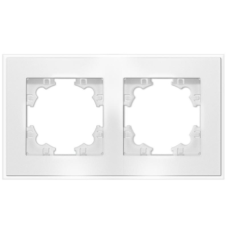 Рамка 2-м Афина стеклянная бел. UNIVersal 2243