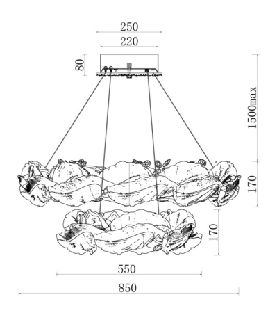 Подвесная люстра Fluorite FL1182-20P