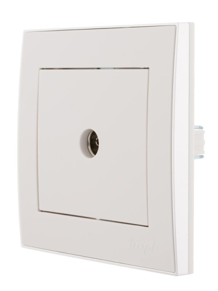 Розетка телевизионная оконечная TV СП Rain с хром. боковой вставкой бел. LEZARD 703-0225-130