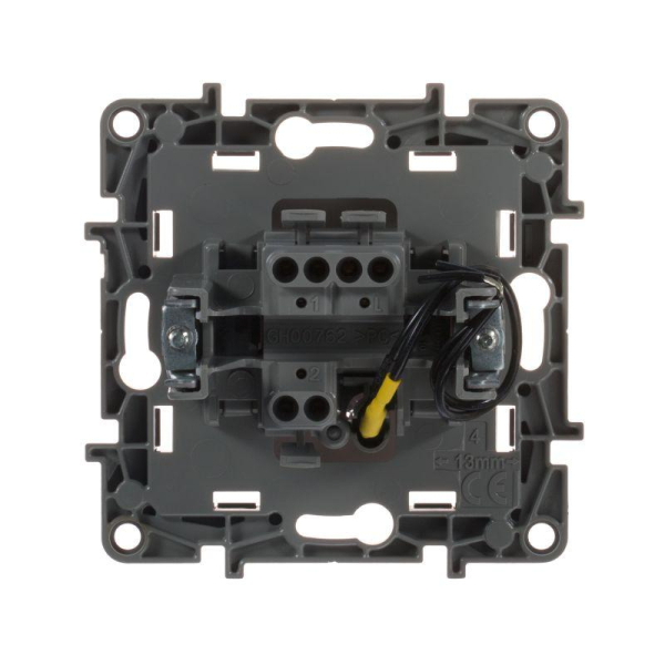 Переключатель 1-кл. СП Etika Plus 10А IP20 250В 10AX с подсветкой безвинтов. зажимы механизм бел. IEK 672215