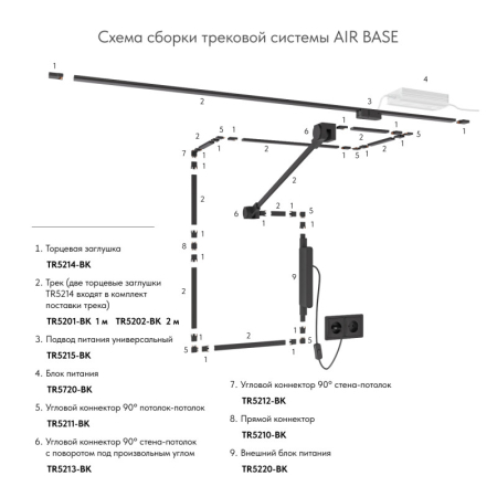 Подвод питания Denkirs TR5215-BK
