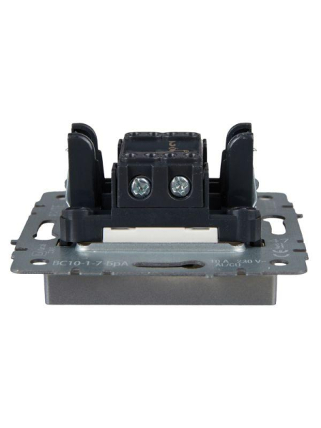 Выключатель проходной 1-кл. СП BRITE ВС10-1-7-БрА 10А с индик. механизм алюм. IEK BR-V12-1-10-K47