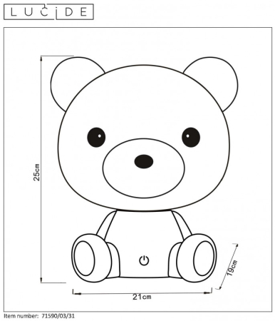 Детская настольная лампа LUCIDE 71590/03/31