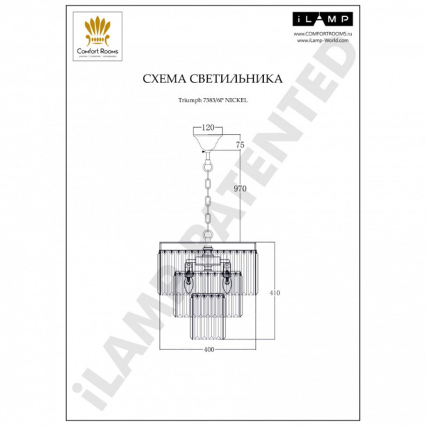 Каскадная люстра iLamp 7383/6P NIC