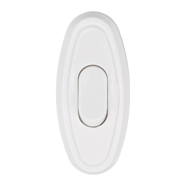 Выключатель-кнопка 250V 6А ON-OFF белый на электропровод (для настольной лампы / для бра) REXANT