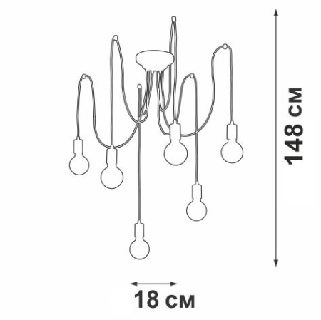 Люстра 6xE27 макс. 60Вт Vitaluce V4452-0/6PL